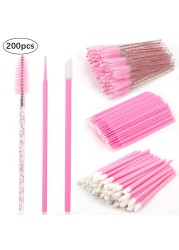 Disposable Eyelashes Brushes 200 Pieces Cotton Swabs Eyebrow Brush Mascara Wand Roller Eyelashes Cosmetic Brushes