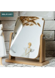 Dressing Table Mirror Makeup Retro Desktop Desktop Wooden Dressing Mirror Mirror Student Home Dormitory