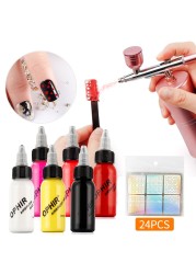 Nail Airbrush Inks 4 Colors 30ml Spray Gun Nail Art Nail Polish Pigments Airbrush Set Manicure Tools