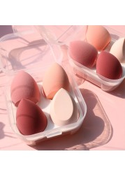 4pcs Cosmetic Makeup Blender Puff Makeup Sponge With Storage Box Foundation Powder Sponge Beauty Tool Women Make Up Accessories