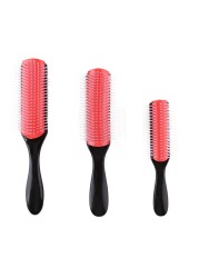 9-Row Hair Comb Detangling Rat Tail Hair Brush Comb Hair Styling Brush Straight Curly Wet Hair Scalp Massage Brush Women