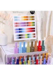 New 60 Fashion 15ml Gel Nail Kit Enamel Varnish Nail Color Set for Nail Art Design Various Bottles Nail Gel Learner Set