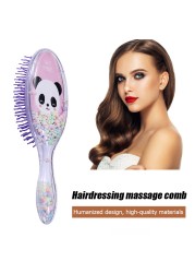 Cartoon Children Foam Panda Anti-static Hair Brush Massage Comb Shower Wet Detangling Hair Brush Salon Hairdressing Tools