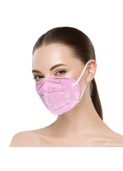 5pcs Adult Mask Kn95 Cherry Blossom Fpp2 Approved Mouth Mask Floral Face Mask 5ply Filter Protection Mask mascarilla ffp2