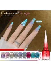 Popular gel nail polish transparent color cat eyes under different angles colorful light spots dazzling effects TSLM1