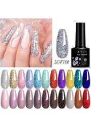 LILYCUTE 7ml Glitter Gel Nail Polish Laser Sequins Soak Off UV Gel Semi Permanent Colored Nails Gel Polish DIY Nail Art Esmalte