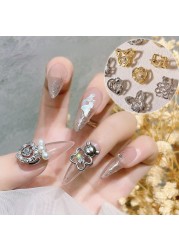 3pcs new nail art heartbeat zircon butterfly snowflake luxury jewelry color keep smart bear nail diamond jewelry