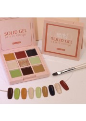 9 Color Jelly Solid Nail Gel Palette Oil Painting Gel Soak Off UV LED Varnishes Phototherapy Gel Nail Art Gel TSLM1