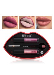 3 in 1 lip liner pen with 2 lip gloss lip tint maquiagem waterproof makeup matte liquid lipstick cosmetics matte makeup set