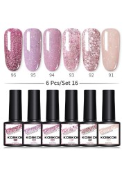 KOSKOE Gel Nail Polish Set 2/4/6pcs Hybrid Varnish Soak Off Gel UV LED Glitter Vernis Semi Permanent Nail Art Gel Polish Kit