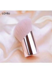 LOIBIG 1PC Oblique Cosmetic Powder Brush Round Head Powder Foundation Blush Contour Brushes Professional Cosmetic Blending Tools