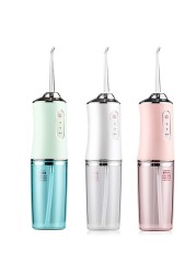 Oral Irrigator Portable Dental Water Pickler USB Rechargeable Water Jet Floss Dental Pick 4 Jet Tip 220ml 3 Modes IPX7 1400rpm