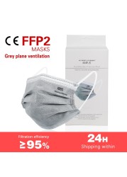 20pcs CE Mouth Mask 5 Layer FFP2 KN95 Face Protection Mask Respirator Mask Protective Mask Anti Dust FFP2 Mask Fpp2 Approved