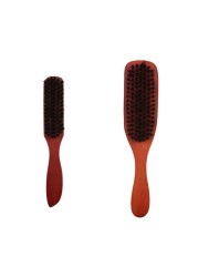 Men's and Women's Wooden Handle Hair Brush Solid Boar Bristle Combs for Beard and Hair Styling