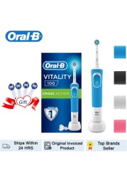 Oral B Electric Toothbrush For Adult D100 Vitality Cleaning Rechargeable Toothbrush Waterproof Cleaner 4 Color Teeth Whitening