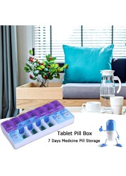 14/7 Grids 7 Days Weekly Pill Case Medicine Tablet Dispenser Organizer Pill Box Splitter Storage Box Pill Organizer Container