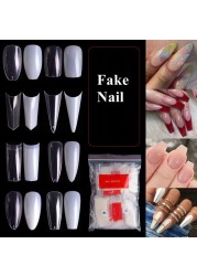 500pcs False Nail Extension Full Cover Fake Nails French False Nail Clear/White False Nail Tips Art Manicure Tool French Nail