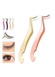 False Eyelash Tweezers Fake Eye Lash Rod Eyelash Extension Curler Pliers Auxiliary Clip Clamp Makeup Tweezers Tools