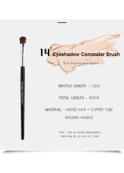 Pro Eye Shadow Makeup Brush 14-Hair Natural Soft Medium Eye Nose Shading Blending Cosmetics Beauty Tools Brocha Maquillaje