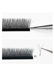 Hot selling 6 cases/set w shaped 3D clover volume eyelash extension matte individual volume silk eyelashes extensions for salon