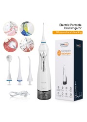 Oral Dental Irrigator Portable Water Flosser USB Rechargeable 3 Modes IPX7 300ML Water for Cleaning Teeth