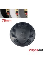 20pcs 60mm 75mm 76mm 3D Gold Black Red Crest Badge Car Wheel Center Caps Rims Covers Emblem Emblem for Porsche Car Accessories