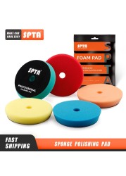 (Wholesale 2pcs and 5pcs) SPTA 3"/5"/6" Car Sponge Buffing Pad Polishing Flat Plate Polisher Removes Scratch for Polishing/Waxing