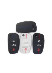 Silicone Flip Car Key Case Cover Remote Control Cover Protector For Audi A1 A3 A6 Q2 Q3 Q7 TT TTS R8 S3 S6 RS3 RS6 Accessories