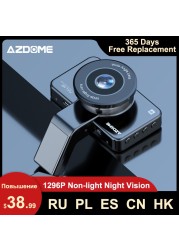 Azdomm17 Car DVR Dashcam Video Recorder 1296P HD Night Vision ADAS Dash Cam Car Wifi DVR Dual Lens 24H Parking Monitor Cam