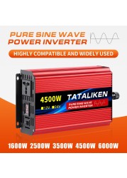 pure sine wave inverter 12v 24v to 220v 1600w 2500w 3500w 4000w dc to ac voltage converter 12 220 mini car power supply