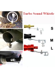 Universal Aluminum Turbo Sound Exhaust Muffler Pipe Car Whistle Blow Off Valve Tip Simulator Whistler