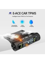 E-ACE Car Safety Monitoring System TPMS, Tire Pressure Measurement With Motion Sensor With Temperature Alarm