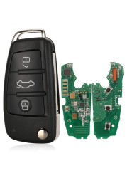 315/433/868MHz 8E0837220Q 8E Electronic Chip 8E0 837 220 Q/M/T/R Af Flip 3 Button Remote Car Key Fob for Audi A6L Q7