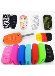 Car Key Case Cover Protector Flip Car Key Case Cover Fob Shell Silicone Skin Holder For Audi A3 Q2L Q3 S3 RS3 A4 A6 A6L A8 Q7