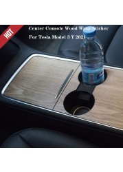 For Tesla Model 3 Y 2020-2022 Wood Wrap Center Console PVC Grain Console Sticker