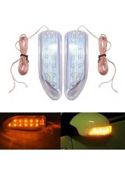 Amber LED Car Side Mirror Turn Signal Indicator Universal 2pcs Car Automatic Turn Signal Light Car Decorative Accessories