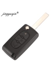 jingyuqin 433Mhz ID46 Ask FSK Car Key For Peugeot 207 307 407 208 308 408 607 Remote Key Partner 3 Buttons CE0523 Ce0536