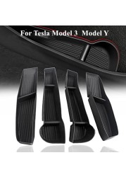 Foldable Car Door Side Storage Box For Tesla Model 3 Model Y Front Rear Door Handle Armrest Tray Organizer Model 3 Model Y 17-22