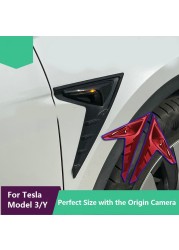 Tesla Model 3 Model Y 2022 Camera Wings Car Side Wing Panel Cover Spoiler Dust Cover Decoration Accessories Modification