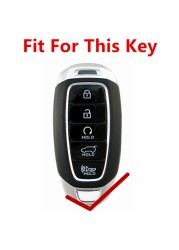 Flybest Genuine Leather 5 Button Key Case For Hyundai/Kona/Encino/Solaris/Azera/Green/Accent/Santa Fe/Balesa L585