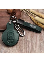 Leather Car Key Case Leather Key Case Cover For Mini Cooper Clubman Hardtop Hatchback Countryman F54 F55 F56 F57 F60 Accessories