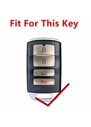 Flybest Genuine Leather 4 Button Keyless Entry Smart Key Cover for Kia Sorento/K900/New K7/Cadenza L576