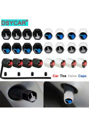 DSYCAR Alloy Anti-theft Tire Valve Rod Cover Tire Wheel Stem Air Valve Caps for Auto Cars