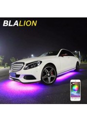 LED سيارة أضواء تحت الماء عن بعد/APP التحكم الهيكل أضواء النيون RGB شرائط مرنة جو مصباح نظام تحت الماء