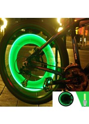 2pcs Atmosphere Welcome Light Hub Lamp Auto Car Wheel Light Moto Bike Light Tire Valve Decorative Valve Cap Flash Spoke Led Neon