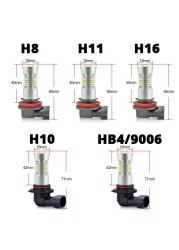 10pcs H8/H11/H16/HB4 9006/H10 9145 LED Fog Driving Light Bulb 2600LM 6000K White 21SMD 2835 VANSSI 4G21