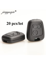 jingyuqin 20pcs For Toyota Peugeot 107 206 207 306 307 407 Citroen C1 C4 Car Key Shell Fob Replacement 2BTN Remote Case No Logo