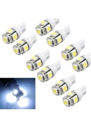 10pcs/set DC T10 5050 5SMD Car Reading Dome Light Car LED 12V Mobile License Plate Light Car Wedge Interior Side Marker Light