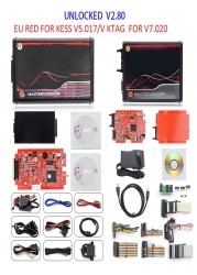 KESS KTAG ل KESS V2.80 V5.017 الأحمر PCB K-T V7.020 V2.25 4 LED ماستر K-TAG 2.25 7.020 Kess V5.017 ECU رقاقة ضبط