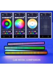 Portable Car Light Voice Control RGB Music Atmosphere Light Rhythm Sound